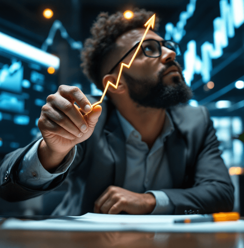 a man looking at the numbers