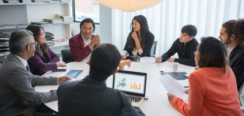 people sitting discussing